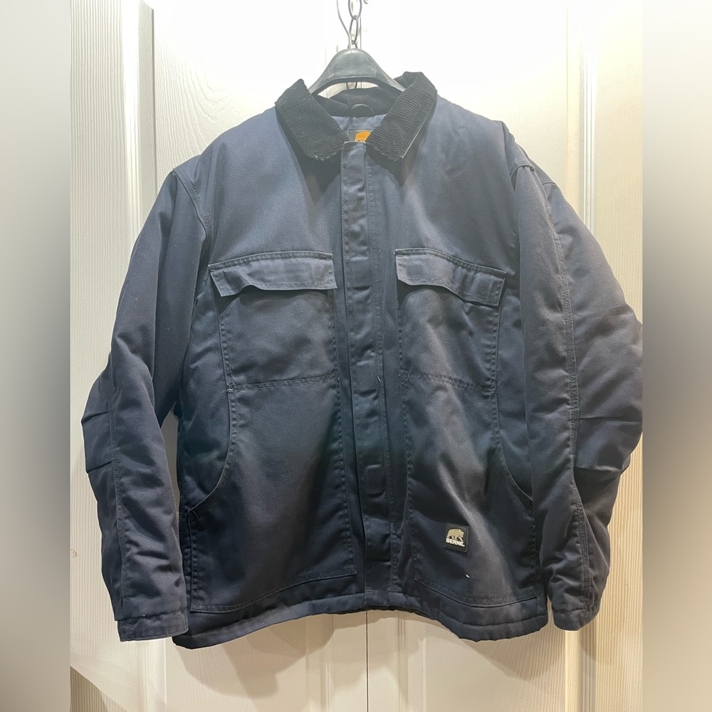 Berne Chore Jacket Mens Size Large Navy Blue